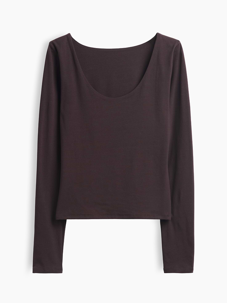 L'image numéro 5 présente T-shirt moulant à dos échancré en jersey