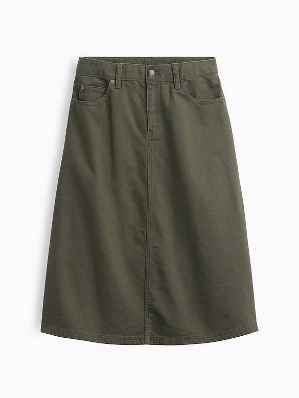 Twill Midi Skirt