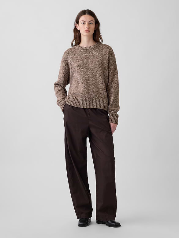100% Cotton Oversized Crop Sweater