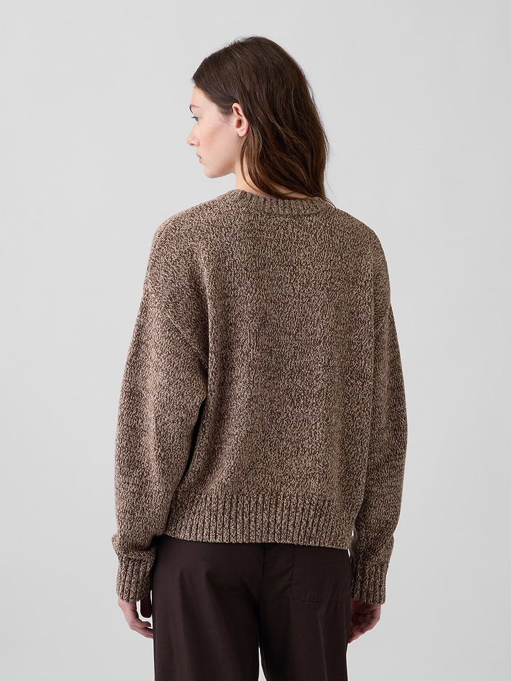 Image number 3 showing, 100% Cotton Oversized Crop Sweater