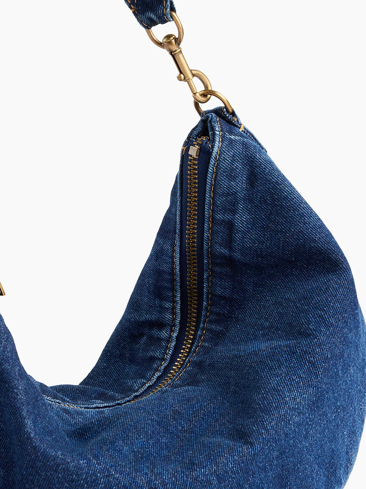 Image number 4 showing, Denim Crescent Bag