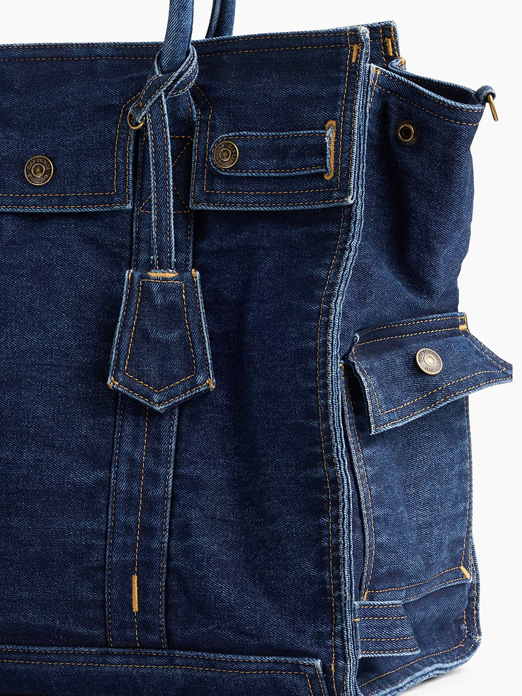 Image number 6 showing, Large Denim Five Pocket Tote