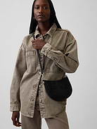 Image number 2 showing, Small Vegan Suede Crescent Crossbody