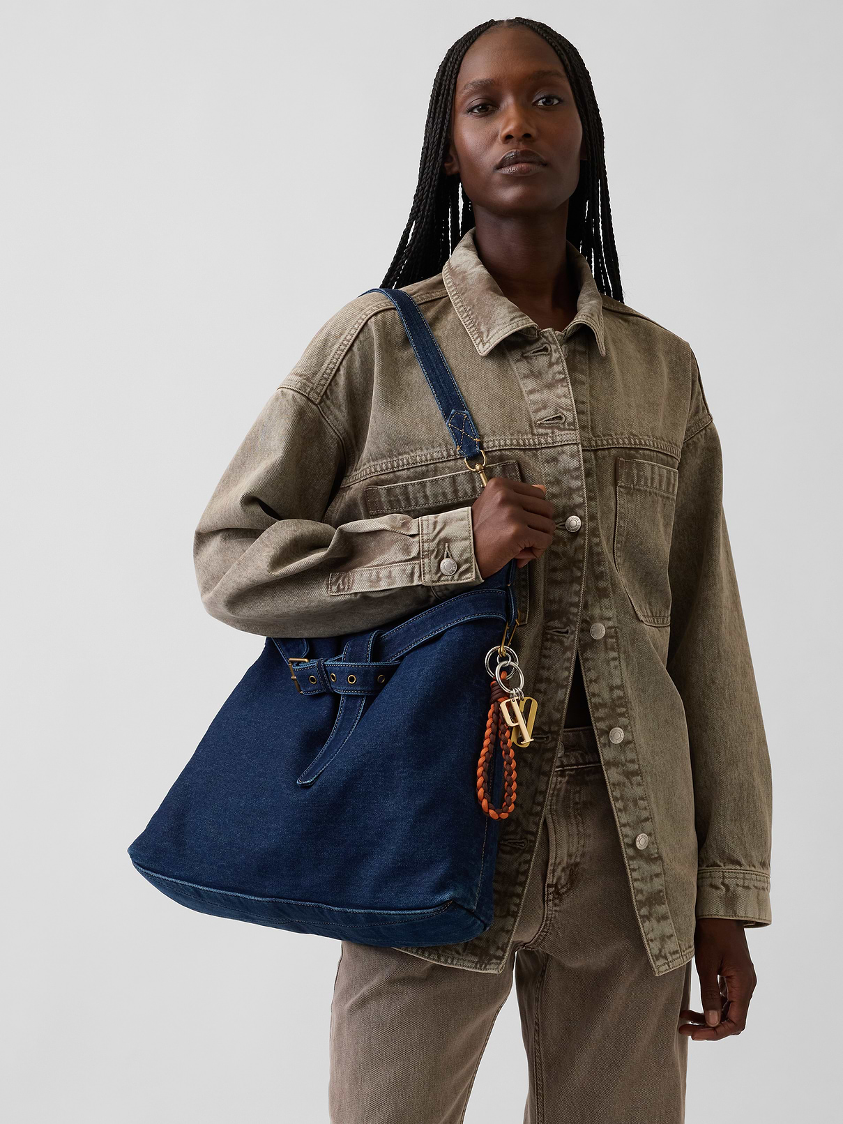 Image 2 of 7, Denim Shoulder Bag