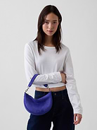 Image number 2 showing, Small Vegan Suede Crescent Crossbody