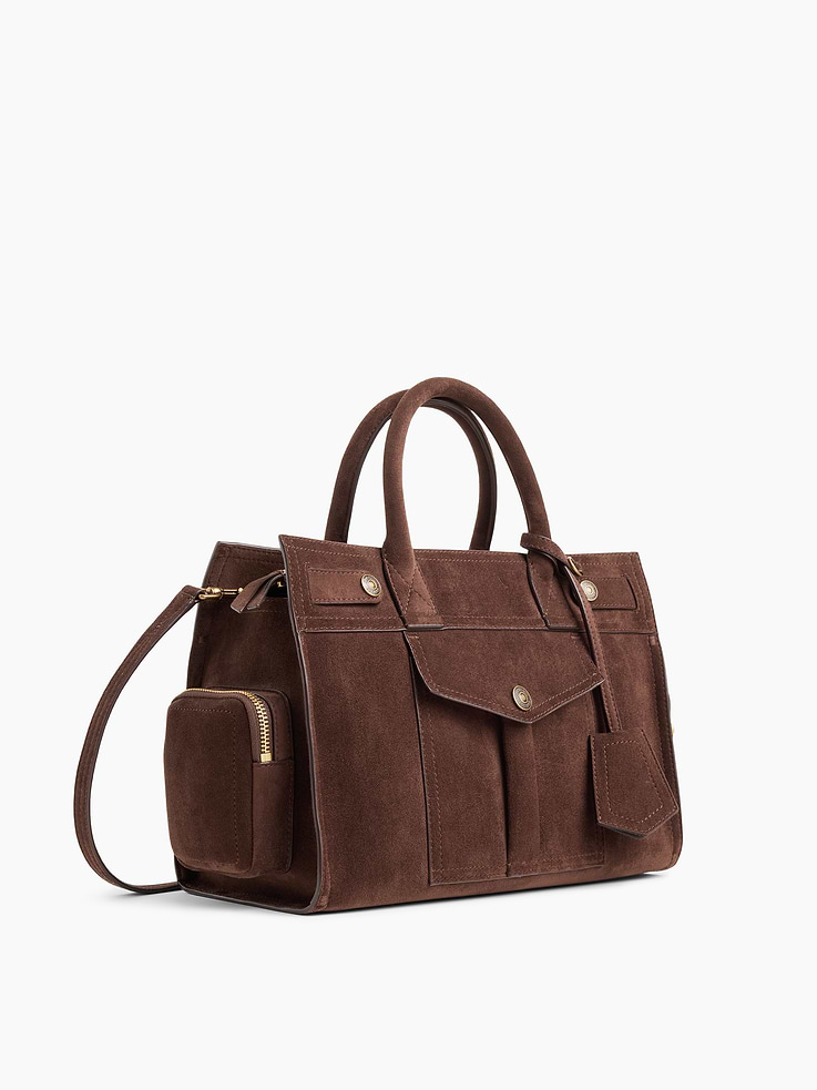 Image number 3 showing, Vegan Suede Five Pocket Satchel