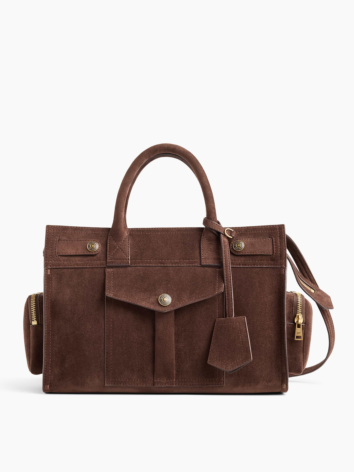 Image number 1 showing, Vegan Suede Five Pocket Satchel