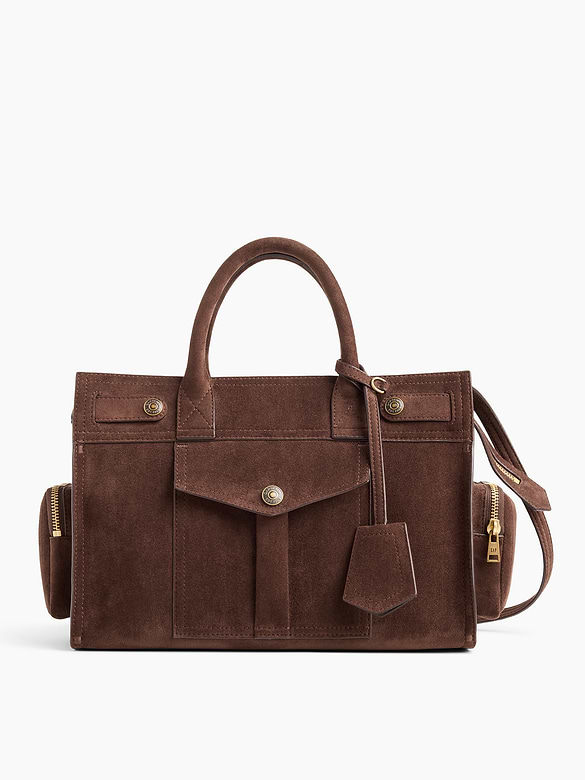 Vegan Suede Five Pocket Satchel