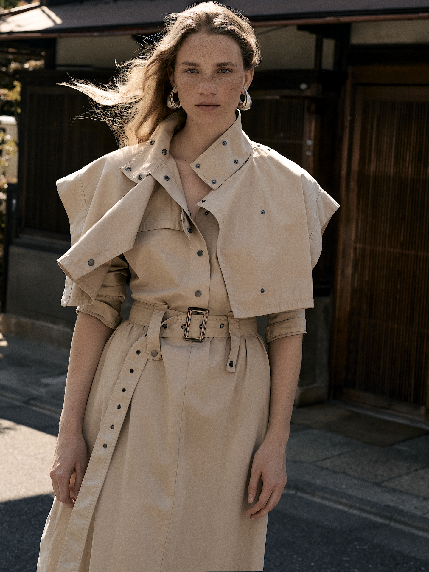 Image number 6 showing, Cotton Twill Utility Trench Dress