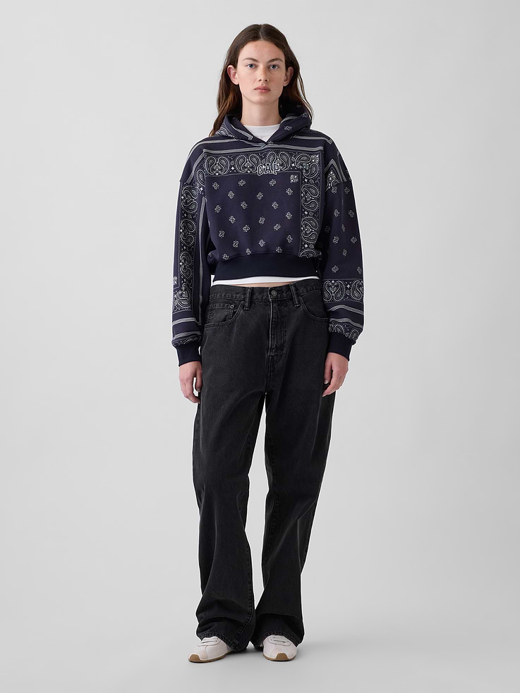 Image 2 of 7, VintageSoft Oversized Crop Hoodie