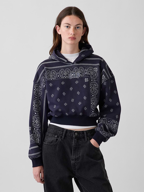 VintageSoft Oversized Crop Hoodie
