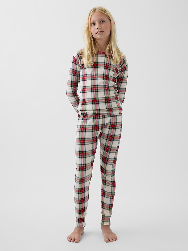 Image number 6 showing, Kids & Baby Organic Brushed Cotton Plaid PJ Set