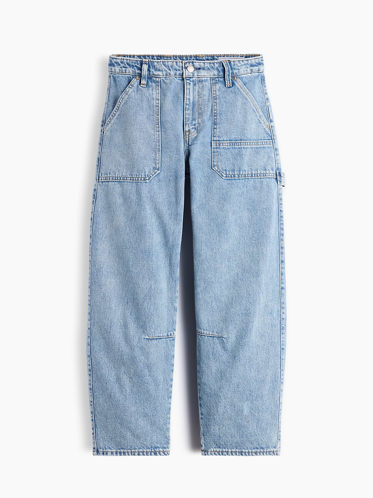 Image number 1 showing, Mid Rise Barrel Utility Jeans