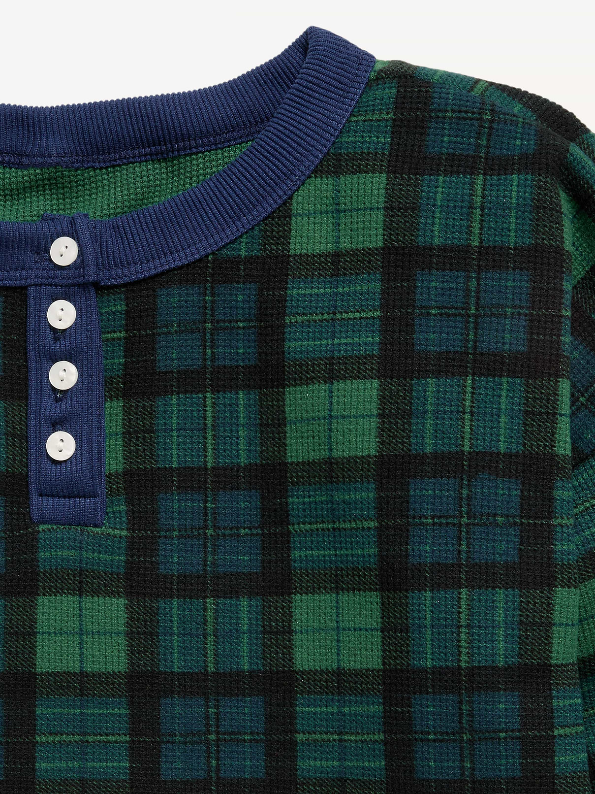 Image 2 of 2, CozePlush Waffle Knit Henley Top for Girls