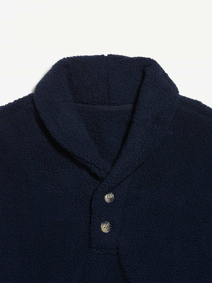 Image 5 of 5, Shawl-Collar Sherpa Pullover