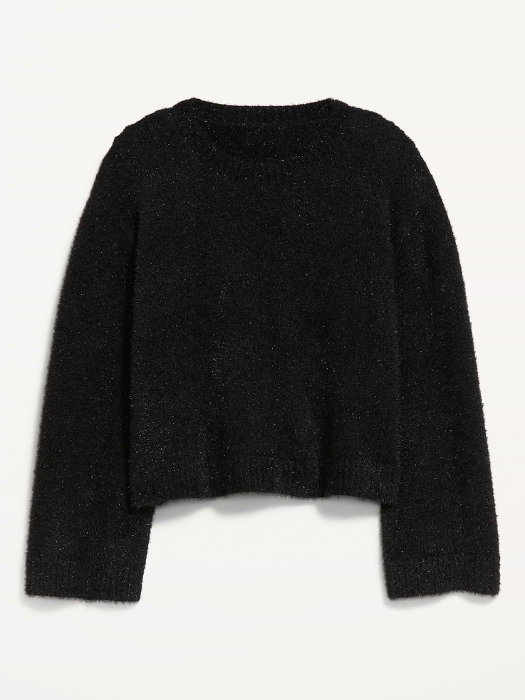 Image 5 of 6, Oversized Shine Crew-Neck Sweater