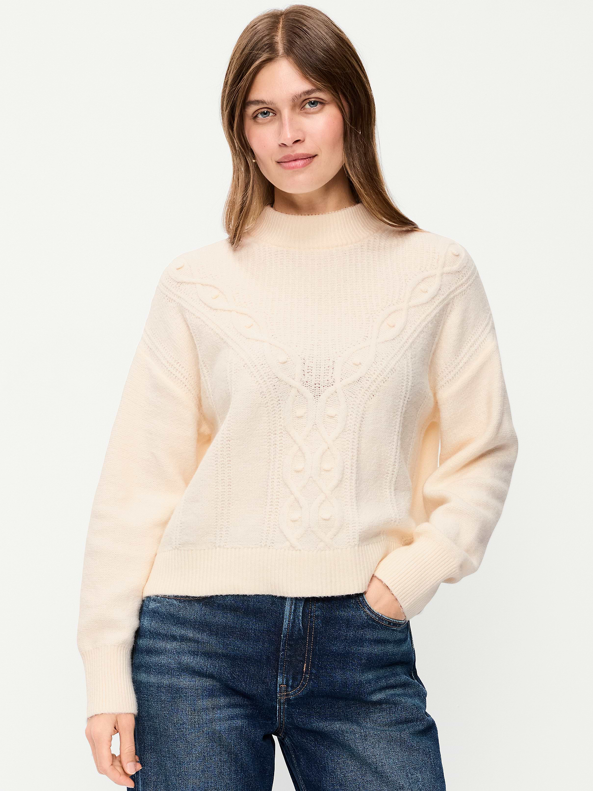 Image 1 of 1, Featuring SoSoft. Feels like cashmere, wears like a year-round fave., crew neck, long sleeves, drop shoulders, rib-knit cuffs and hem, Product #1182257