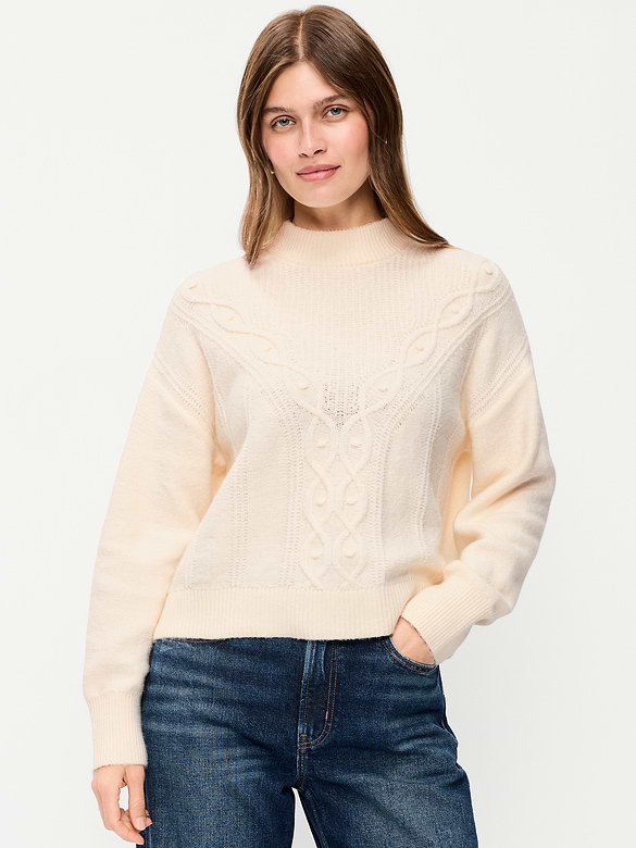 SoSoft Crew-Neck Cable Knit Sweater