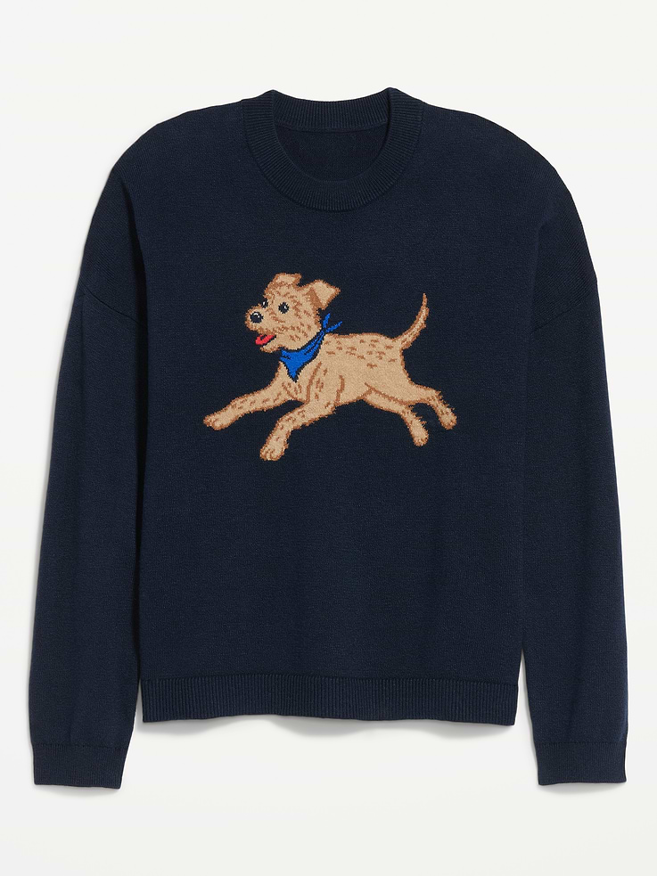 Image 4 of 5, Loose Cozy Crew-Neck Sweater