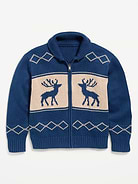 Image 2 of 3, Oversized Full-Zip Cardigan Sweater for Boys