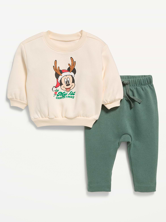 Disney© Crew-Neck Sweatshirt and Sweatpants Set for Baby