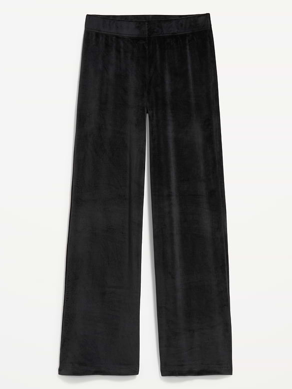 High-Waisted Velour Super Wide-Leg Leggings