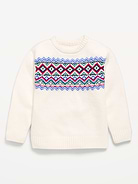Image 2 of 3, Oversized Long-Sleeve Fair Isle Sweater for Toddler Boys