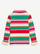 Image 3 of 3, Long-Sleeve Striped Ribbed Collared Top for Toddler Girls