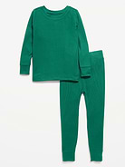 Image 1 of 2, rib-knit crew neck, long sleeves, matching pajama pants, elasticized waist, rib-knit cuffs, online exclusive, Product #1185015