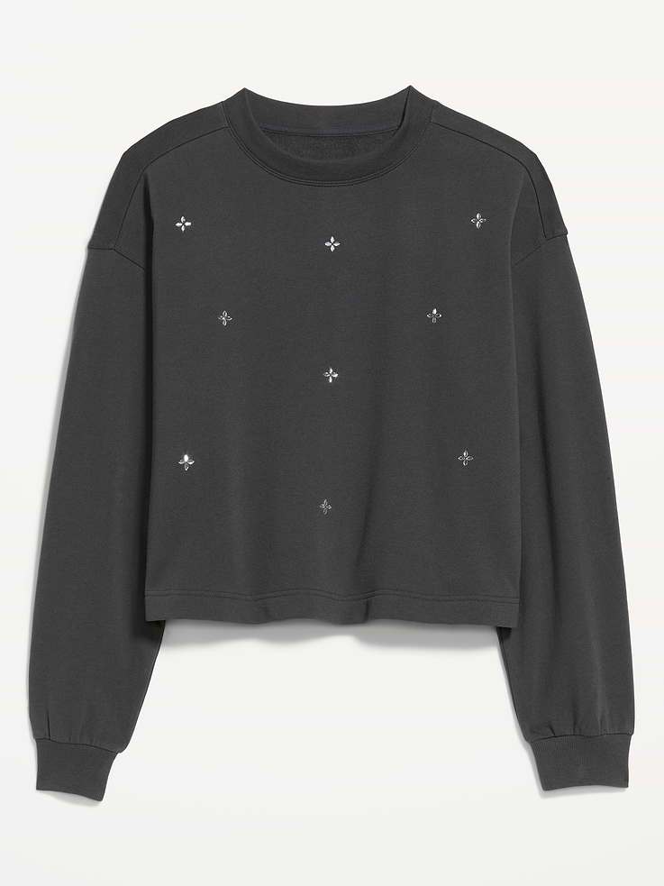 Image 1 of 5, crew neck, long drop-shoulder sleeves, rib-knit cuffs, Product #1185311