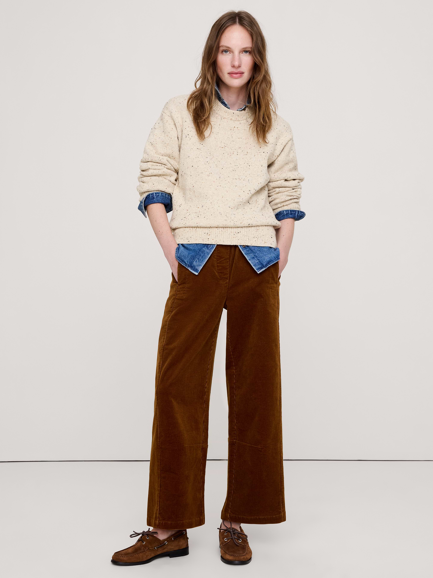 L'image numéro 1 présente Pantalon de peintre décontracté à taille mi-basse extensible