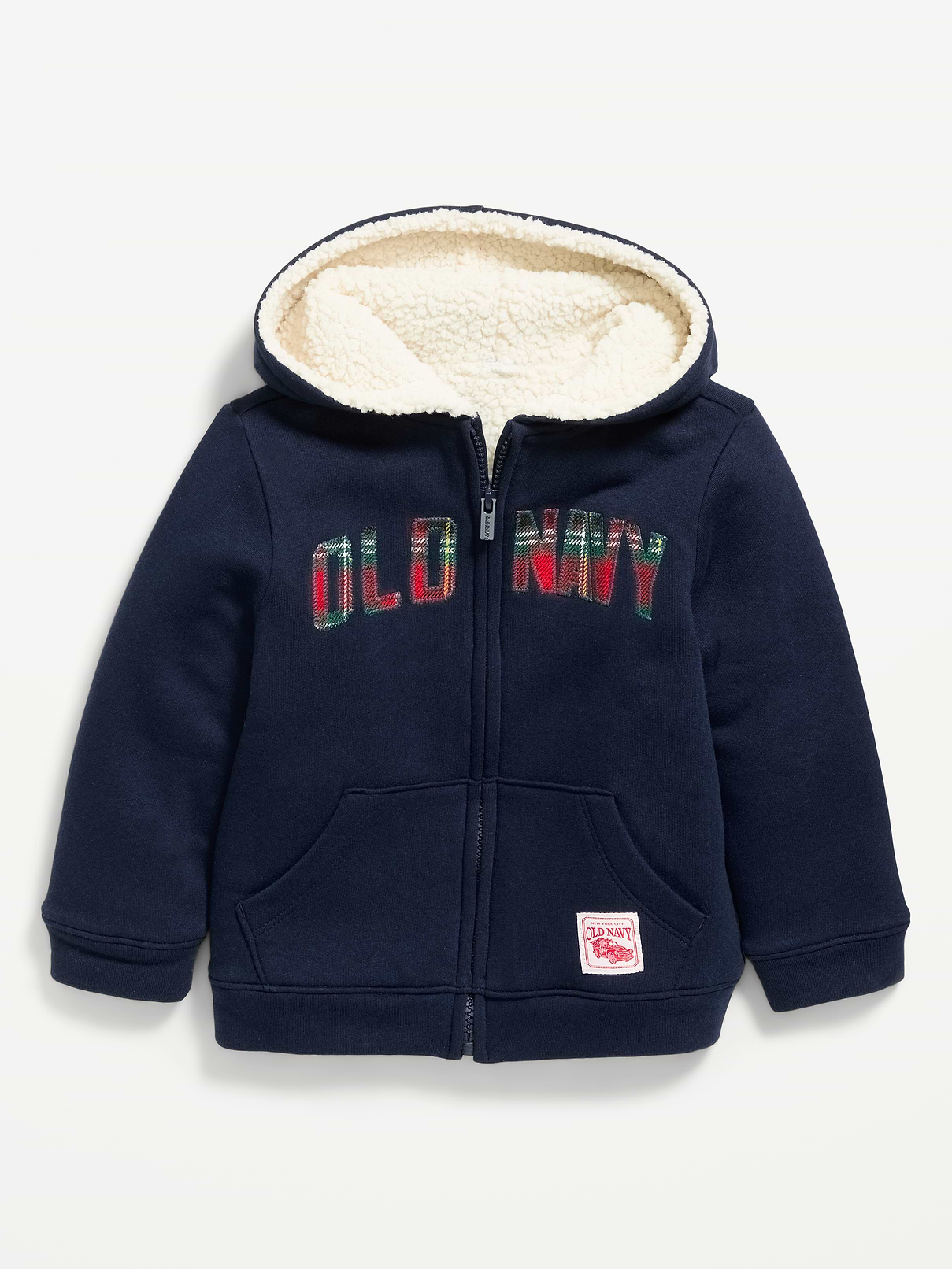 Image 1 of 1, built-in hood, long sleeves, hand-warming pockets, logo graphic, cozy sherpa lining, Product #1186704