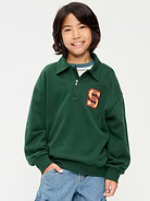 Image number 1 showing, Oversized Collared Fleece Quarter-Zip for Boys