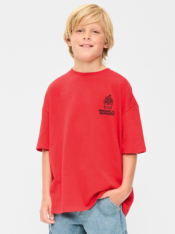 Oversized Short-Sleeve Graphic T-Shirt for Boys