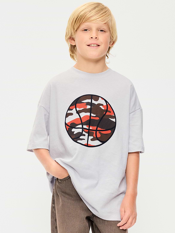 Oversized Short-Sleeve Graphic T-Shirt for Boys