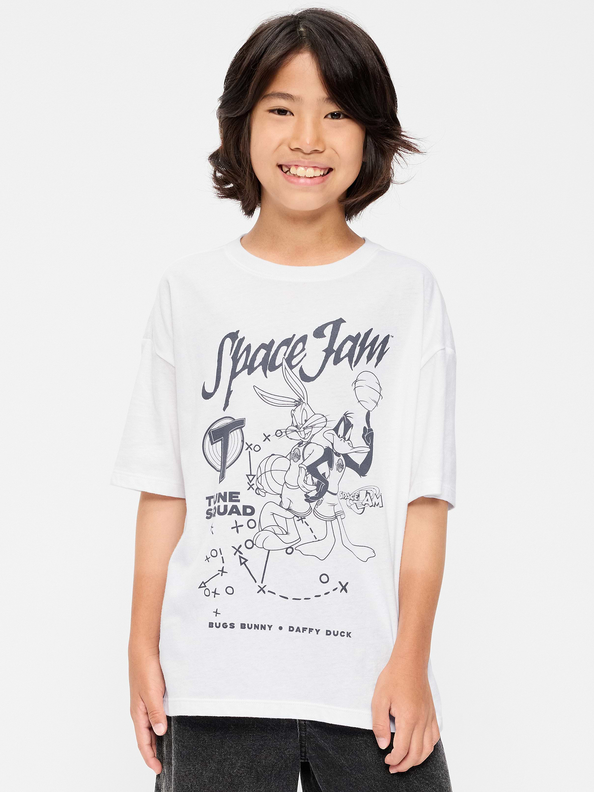 L'image numéro 1 présente T-shirt surdimensionné à imprimé Space Jam™ unisexe pour enfant