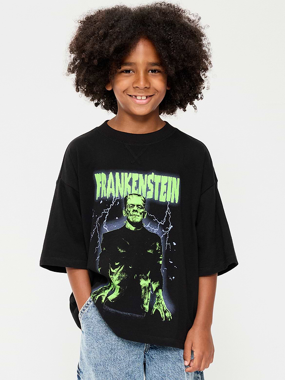Frankenstein™ Oversized Gender-Neutral Graphic T-Shirt for Kids