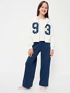 L'image numéro 4 présente Pantalon en coton ouaté à taille haute et jambe jambe à imprimé pour fille