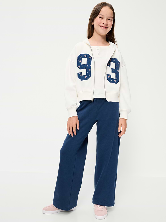 High-Waisted Graphic Wide-Leg Sweatpants for Girls