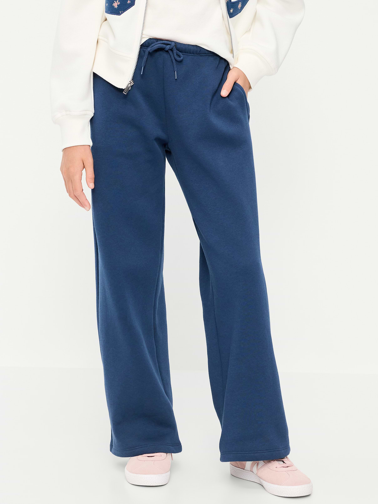 L'image numéro 1 présente Pantalon en coton ouaté à taille haute et jambe jambe à imprimé pour fille