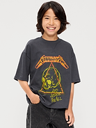 Image number 1 showing, Metallica™ Gender-Neutral Oversized Graphic T-Shirt for Kids
