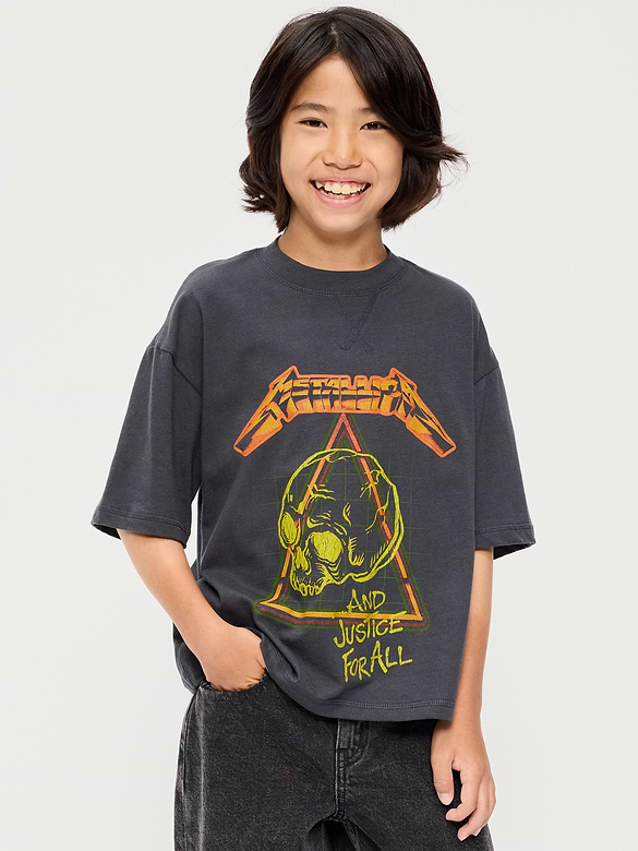 Metallica™ Gender-Neutral Oversized Graphic T-Shirt for Kids