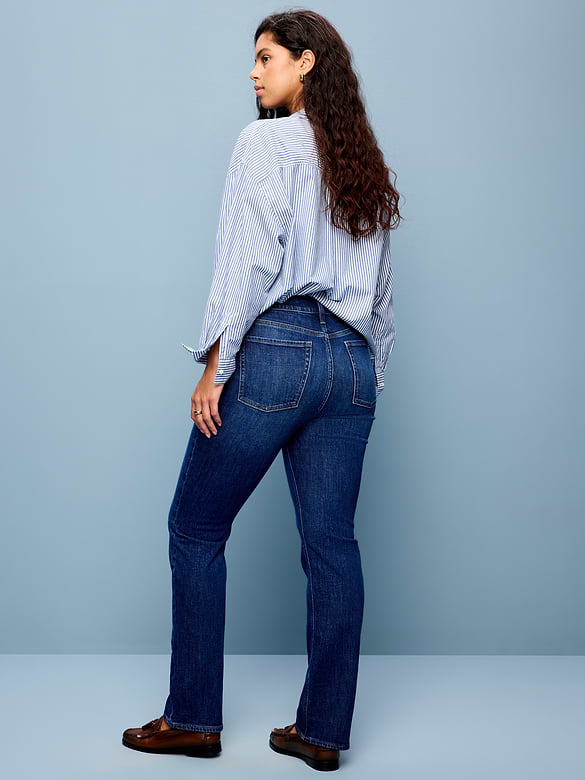 Mid-Rise Straight Leg Jeans