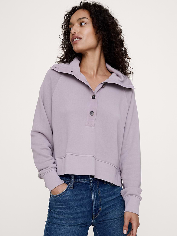 French Terry Stand-Collar Sweatshirt