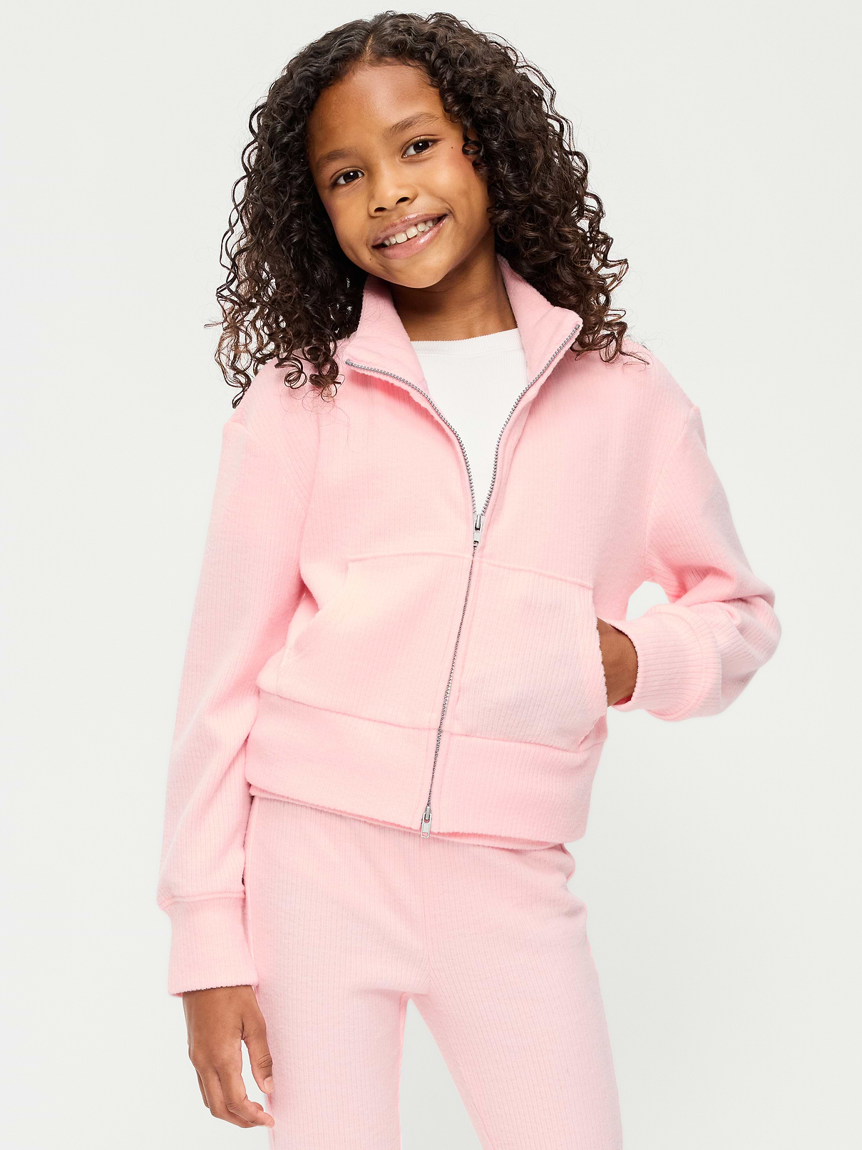 Image number 1 showing, CozePlush 2-Way-Zip Jacket for Girls