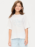 Image number 1 showing, Oversized Short-Sleeve Graphic T-Shirt for Girls