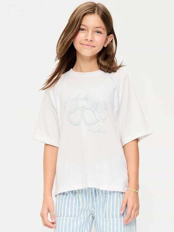 Oversized Short-Sleeve Graphic T-Shirt for Girls