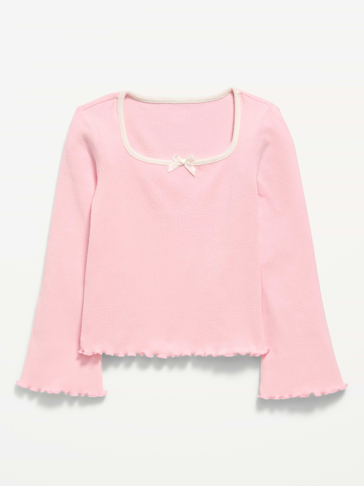 Image number 1 showing, CozePlush Waffle Knit Square-Neck Top for Girls