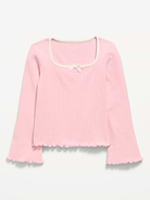 Image number 1 showing, CozePlush Waffle Knit Square-Neck Top for Girls