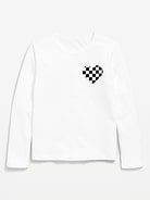 Image 2 of 3, Softest Long-Sleeve Heart-Patch T-Shirt for Girls